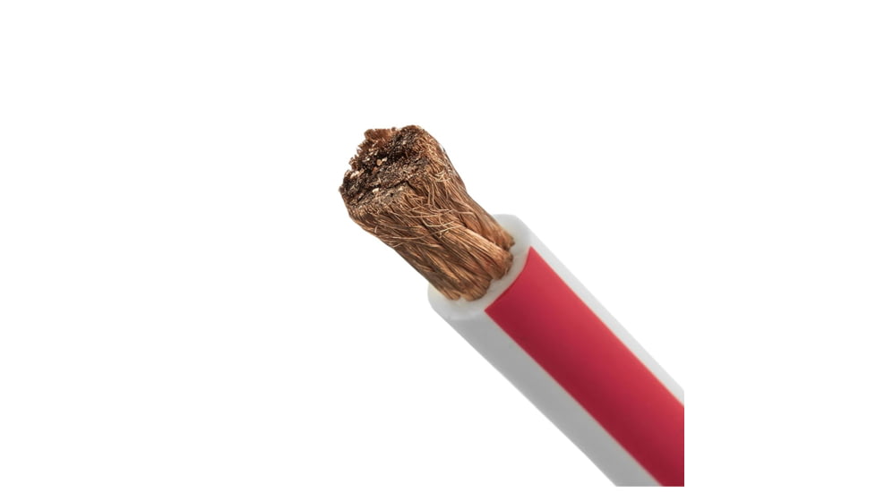 DS18 HYDRO Marine Grade OFC Power Wire GA - 25ft Roll, White/Red, MOFC0GA25P