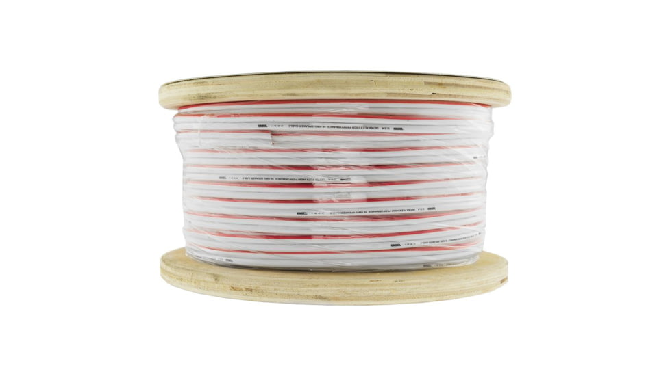 DS18 HYDRO Marine Grade OFC Speaker Wire 16 GA - 150ft Roll, White/Red, MOFC16GA150SW