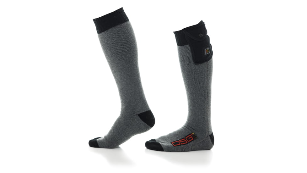 DSG Outerwear Heated Socks, Heather Black, Large/Extra Large, 45485