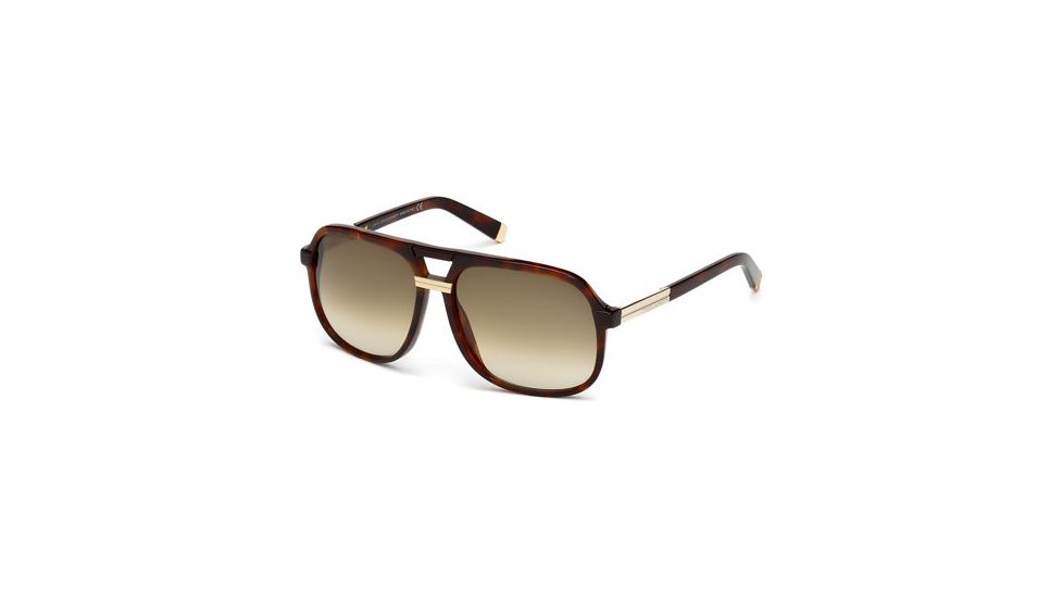 DSquared DQ0071 Sunglasses - Dark Havana Frame Color, Gradient Green Lens Color