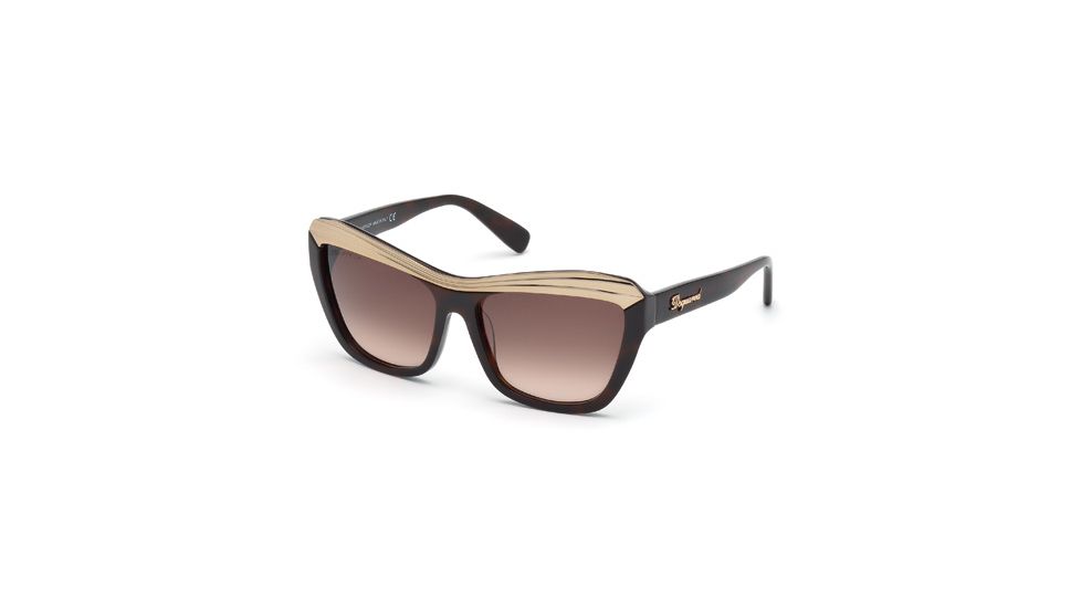 DSquared DQ0133 Sunglasses - Dark Havana Frame Color, Gradient Brown Lens Color