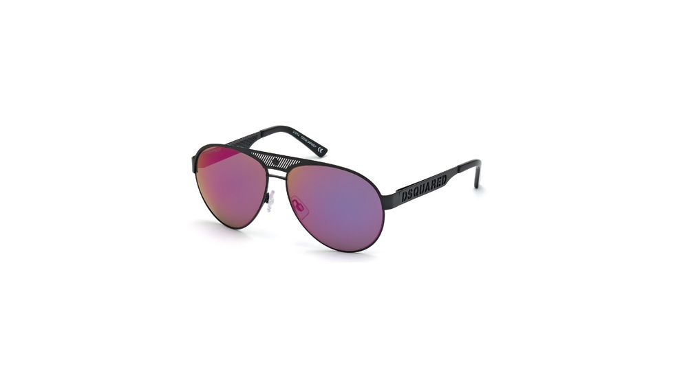 DSquared DQ0138 Sunglasses - Black Frame Color, Gradient / Mirror Violet Lens Color