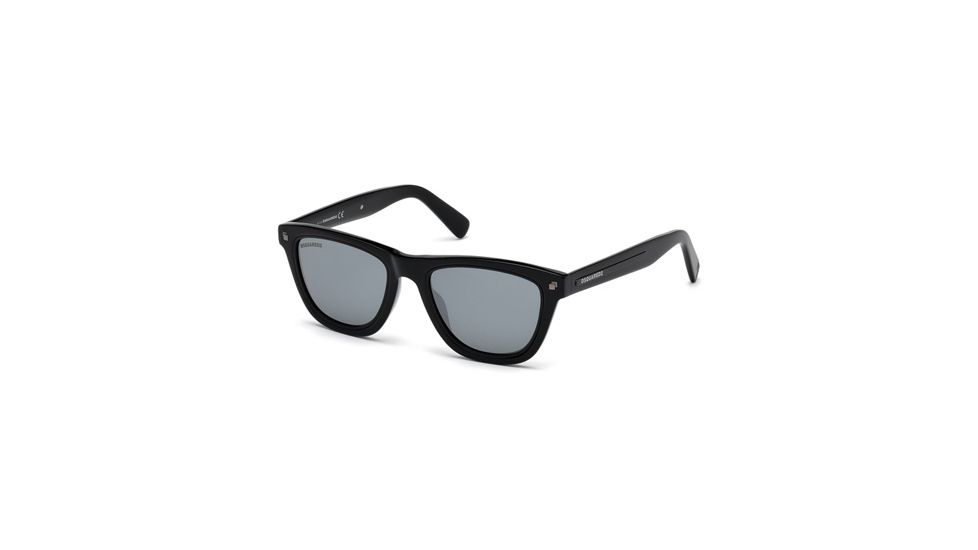 DSquared DQ0169 Sunglasses - Shiny Black Frame Color, Smoke Mirror Lens Color
