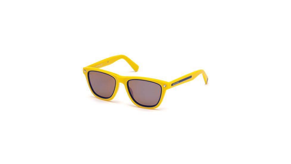 DSquared DQ0169 Sunglasses - Shiny Yellow Frame Color, Brown Mirror Lens Color