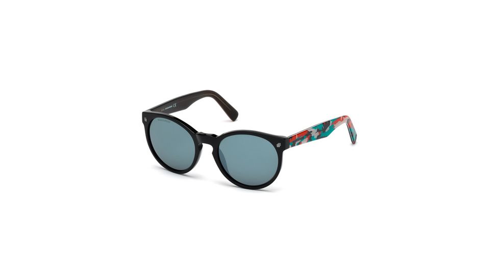 DSquared DQ0172 Sunglasses - Shiny Black Frame Color, Smoke Mirror Lens Color