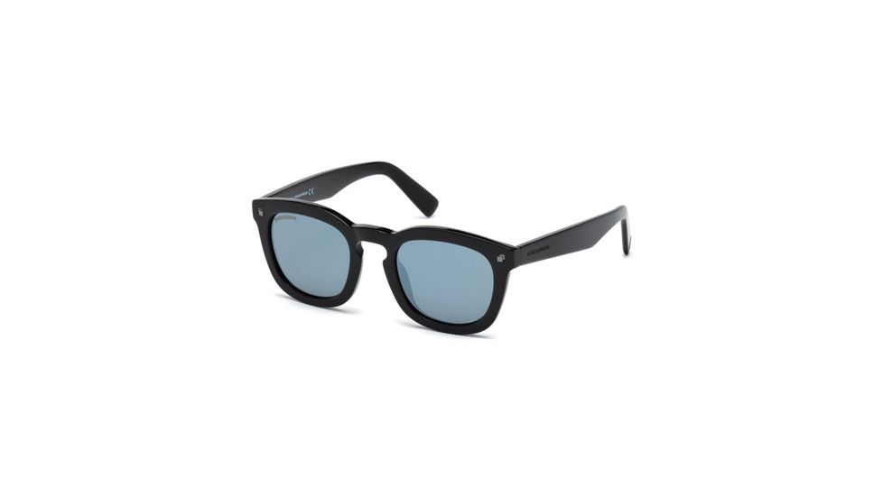 DSquared DQ0198 Sunglasses - Shiny Black Frame Color, Smoke Mirror Lens Color