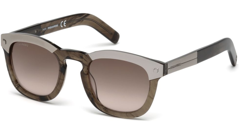 DSquared DQ0248 Eyewear - Unisex - Sunglasses - Grey Frame Color, Gradient Brown Lens Color