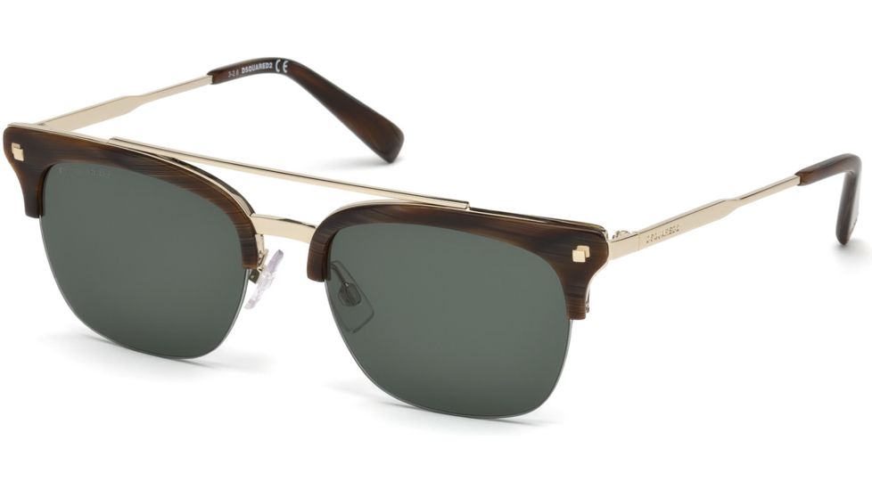 DSquared DQ0250 Sunglasses - Dark Brown Frame Color, Green Lens Color