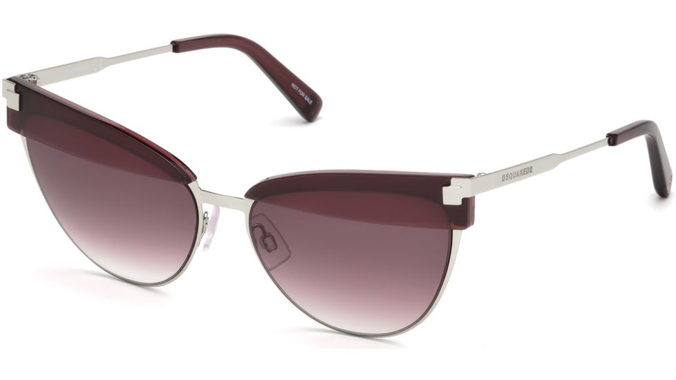 DSquared DQ0276 Sunglasses - Shiny Palladium Frame Color, Gradient Bordeaux Lens Color