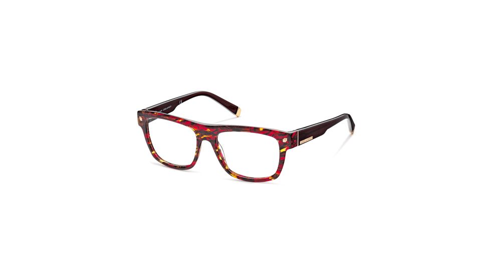 DSquared DQ5076 Eyeglass Frames - Coloured Havana Frame Color, Smoke Lens Color