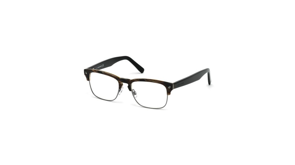 DSquared DQ5178 Eyeglass Frames - Brown Horn Frame Color, Clear Lens Color