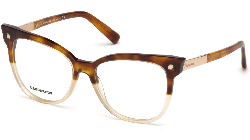 DSquared DQ5214 Eyeglass Frames - Coloured Havana Frame Color