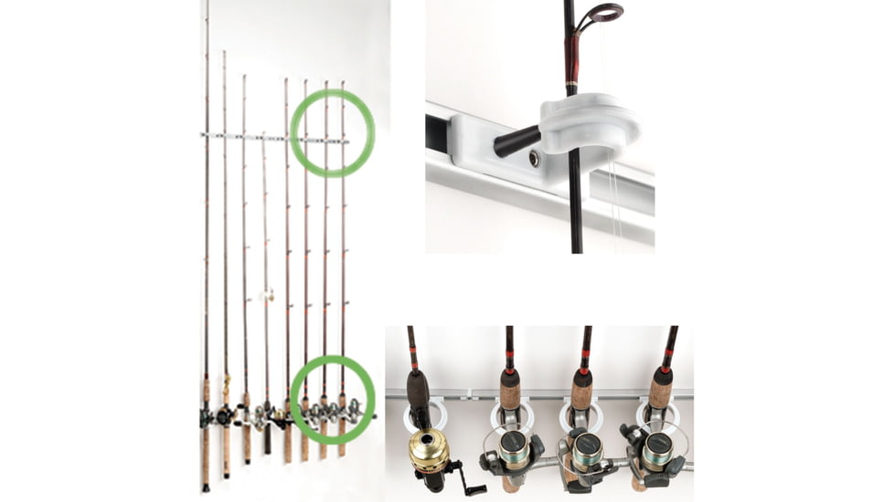 Du-Bro Trac-A-Rod 2 foot Fishing Rod Rack, Silver/Black, 1080B