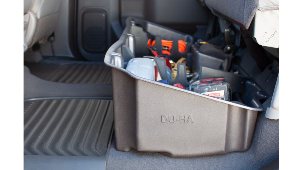 Du-Ha Underseat Storage for 19-22 Chevrolet/GMC Silverado/Sierra Light Duty 20-22 Heavy Duty Crew Cab, New Body Style, 10.5in, Brown, 10401