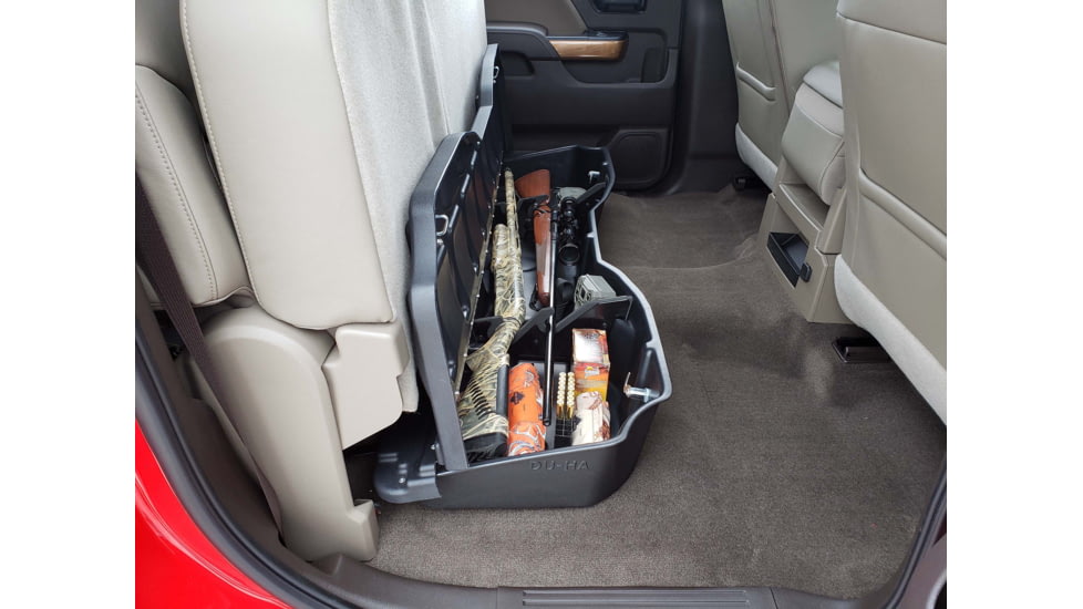 Du-Ha Underseat Chevrolet/GMC Silverado/Sierra Storage, 14-18 Light Duty/15-19 Heavy Duty Crew Cab w/ Lockable Lid, Black, 10307