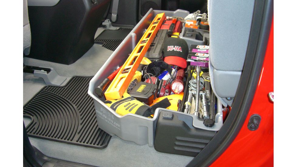 Du-Ha Underseat Storage for 07-21 Toyota Tundra Double Cab - Does not fit with factory subwoofer, Dark Gray, 60052