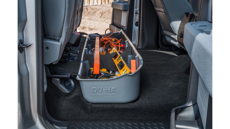 Du-Ha Underseat Storage 11-14 Ford F150 SuperCrew, does not fit w/ factory subwoofer, Gray, 20100