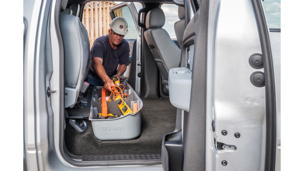 Du-Ha Underseat Storage 11-14 Ford F150 SuperCrew, does not fit w/ factory subwoofer, Gray, 20100