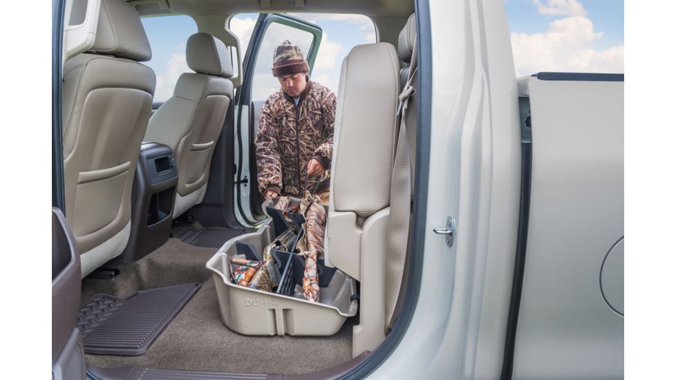 Du-Ha Underseat Chevrolet/GMC Silverado/Sierra Storage, 14-18 Light Duty/15-19 Heavy Duty Crew Cab, Saddle/Brown, 10303