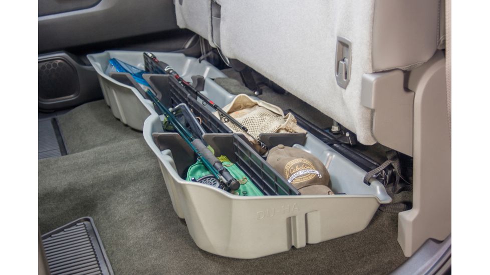 Du-Ha Underseat Chevrolet/GMC Silverado/Sierra Storage, 14-18 Light Duty/15-19 Heavy Duty Crew Cab, Ash/Gray, 10301