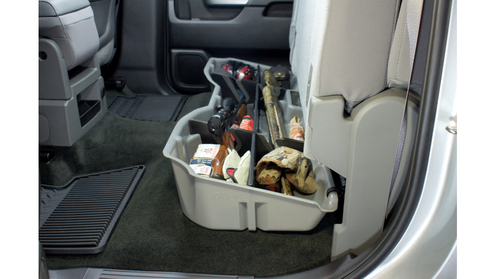 Du-Ha Underseat Chevrolet/GMC Silverado/Sierra Storage, 14-18 Light Duty/15-19 Heavy Duty Crew Cab, Ash/Gray, 10301