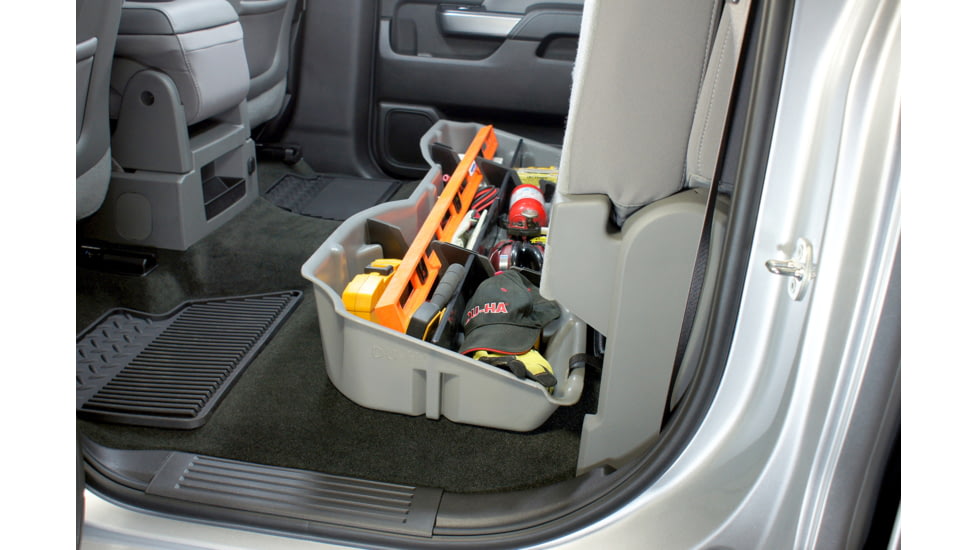 Du-Ha Underseat Chevrolet/GMC Silverado/Sierra Storage, 14-18 Light Duty/15-19 Heavy Duty Crew Cab, Ash/Gray, 10301