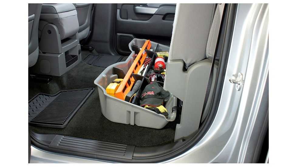 Du-Ha Underseat Chevrolet/GMC Silverado/Sierra Storage, 14-18 Light Duty/15-19 Heavy Duty Crew Cab, Ash/Gray, 10301
