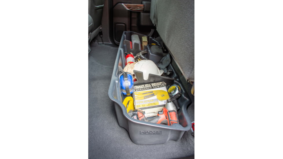 Du-Ha Underseat Storage for 19-22 Chevrolet/GMC Silverado/Sierra Light Duty 20-22 Heavy Duty Crew Cab, New Body Style, 9.75in, Black, 10420
