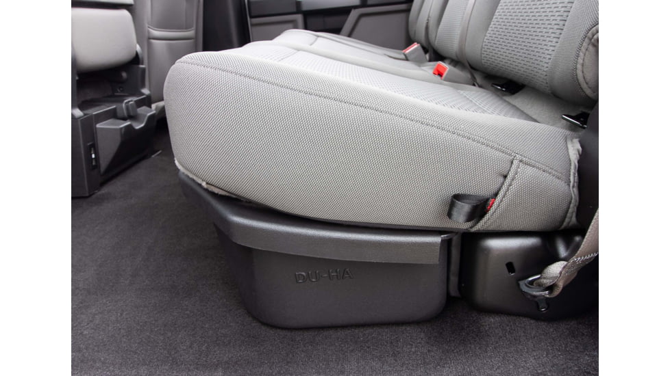 Du-Ha Underseat Storage for 15-22 Ford F-150 Super Crew Cab Black with lockable lid, Black, 20116