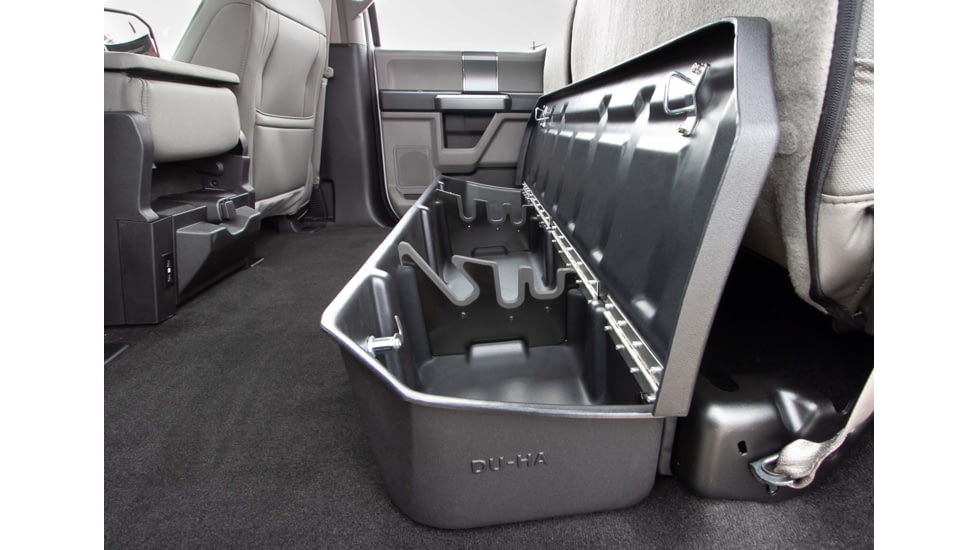 Du-Ha Underseat Storage for 15-22 Ford F-150 Super Crew Cab Black with lockable lid, Black, 20116