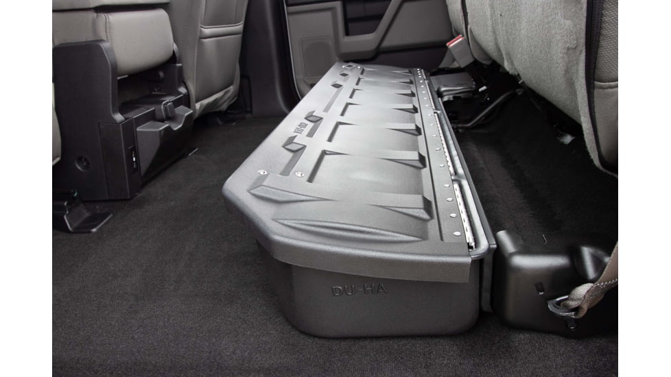 Du-Ha Underseat Storage for 15-22 Ford F-150 Super Crew Cab Black with lockable lid, Black, 20116