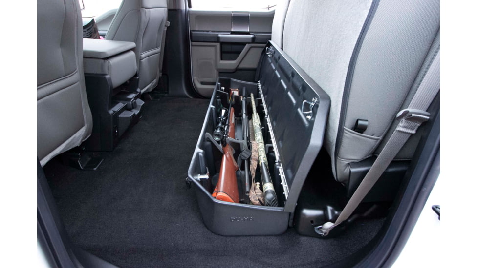 Du-Ha Underseat Storage for 15-22 Ford F-150 Super Crew Cab Black with lockable lid, Black, 20116