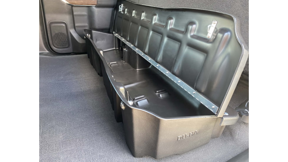 Du-Ha Underseat Chevrolet/GMC Silverado/Sierra Storage, 19-22 Light Duty/20-22 Heavy Duty Crew Cab w/ Lockable Lid, Black, 10410