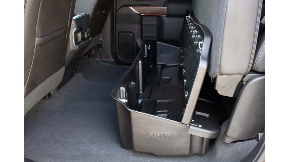 Du-Ha Underseat Chevrolet/GMC Silverado/Sierra Storage, 19-22 Light Duty/20-22 Heavy Duty Crew Cab w/ Lockable Lid, Black, 10410