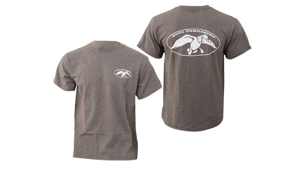 Duck Commander DCSHIRTCWL White Logo Charcoal T-Shirt Med Cotton DCSHIRTCWLM