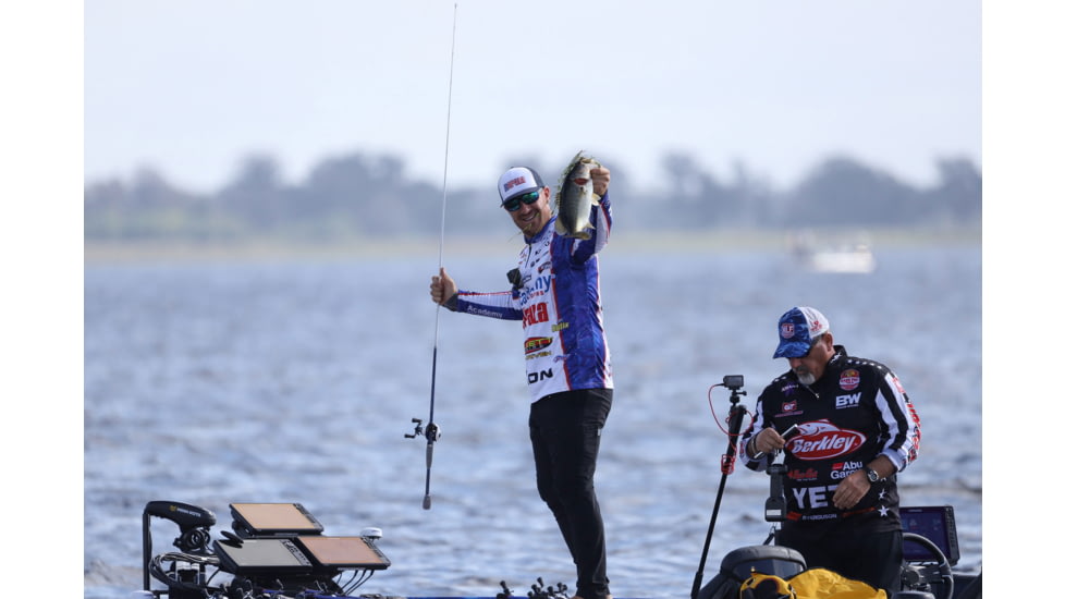 Duckett Fishing Jacob Wheeler Signature Series 2.0 Crankin Rod, Medium, White/Blue, 7 ft 2 in, DFJWT72M-CC