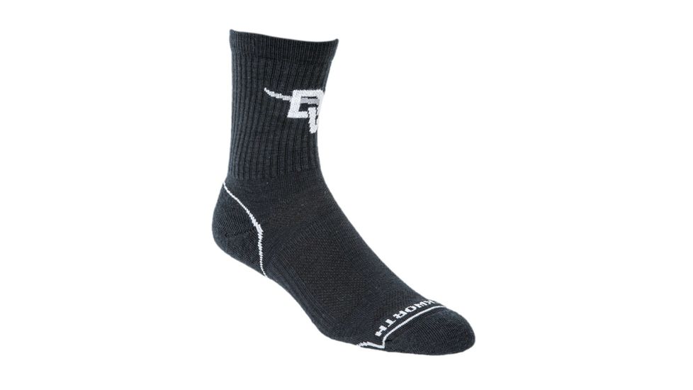 Duckworth Lightweight Mid Crew Sock, Black, L, 41149Bcks