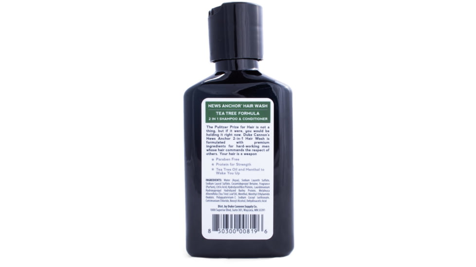 Duke Cannon Supply Co News Anchor 2-in-1 Tea Tree Hair Wash, Travel Size, 3OZHAIR1