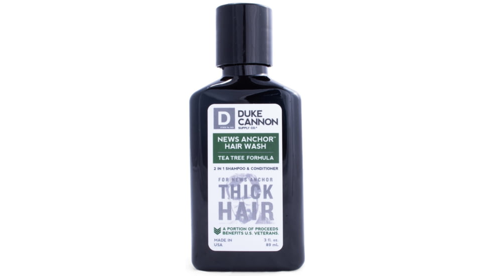 Duke Cannon Supply Co News Anchor 2-in-1 Tea Tree Hair Wash, Travel Size, 3OZHAIR1