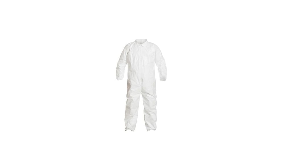 DuPont IC181S Tyvek IsoClean Coverall w/Elastic Wrists and Ankles, White, Small, Case of 25, IC181SWHSM00