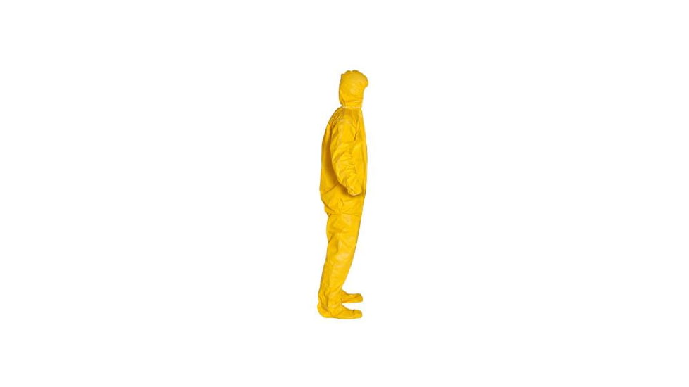 DuPont Tychem 2000 Coveralls w/Standard Hood and Attached Socks, Taped Seams, Yellow, 5XL, 4 Pack, QC122TYL5X0004