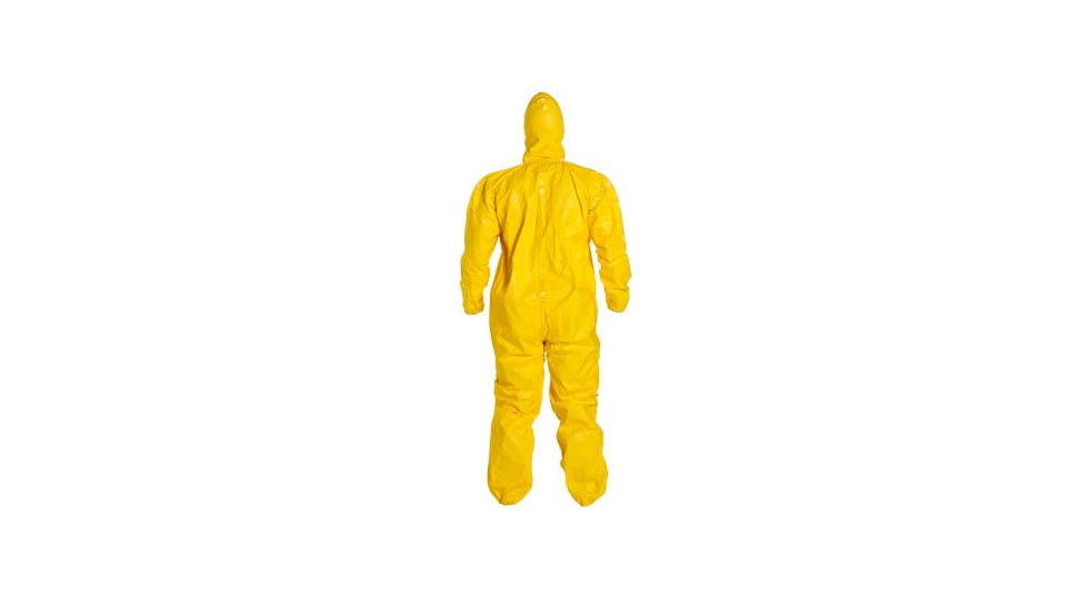 DuPont Tychem 2000 Coveralls w/Standard Hood and Attached Socks, Taped Seams, Yellow, 5XL, 4 Pack, QC122TYL5X0004
