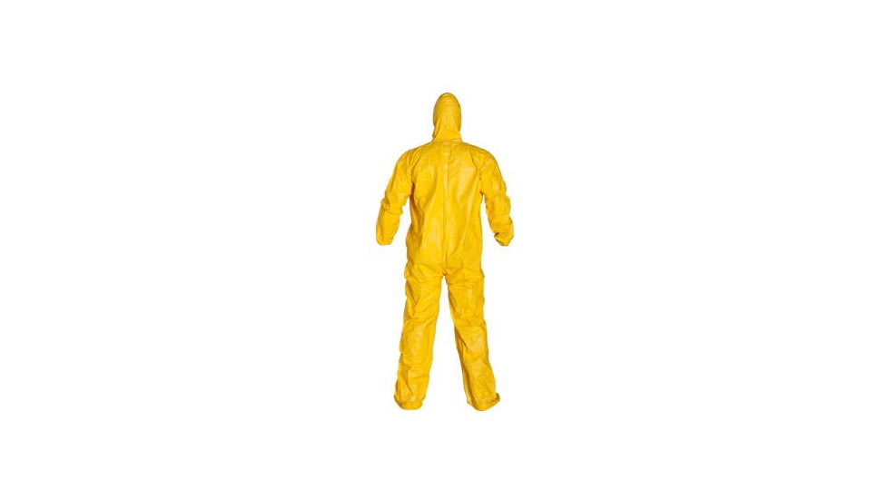 DuPont Tychem 2000 Coveralls w/Standard Hood and Attached Socks, Taped Seams, Yellow, 5XL, 4 Pack, QC122TYL5X0004