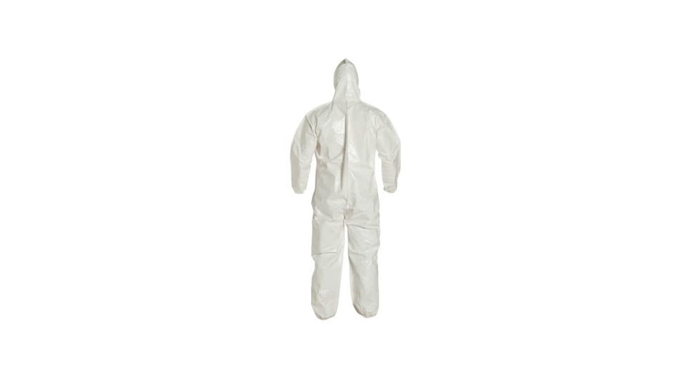 DuPont Tychem 4000 Coverall w/Hood, Elastic Wrists and Ankles, White, Large, 12 Pack, SL127BWHLG00
