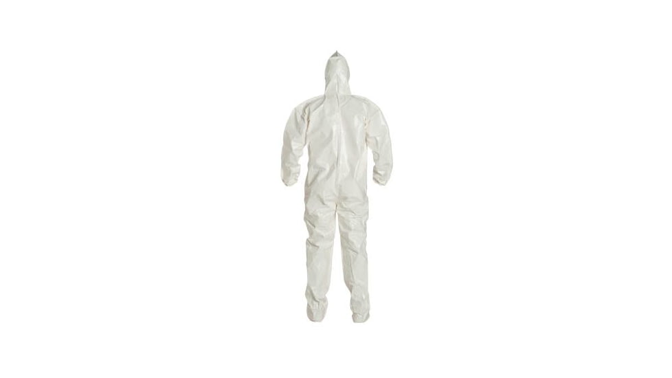 DuPont Tychem 4000 Coverall w/Standard Fit Hood and Attached Socks, White, L, 12 Pack, SL122BWHLG00