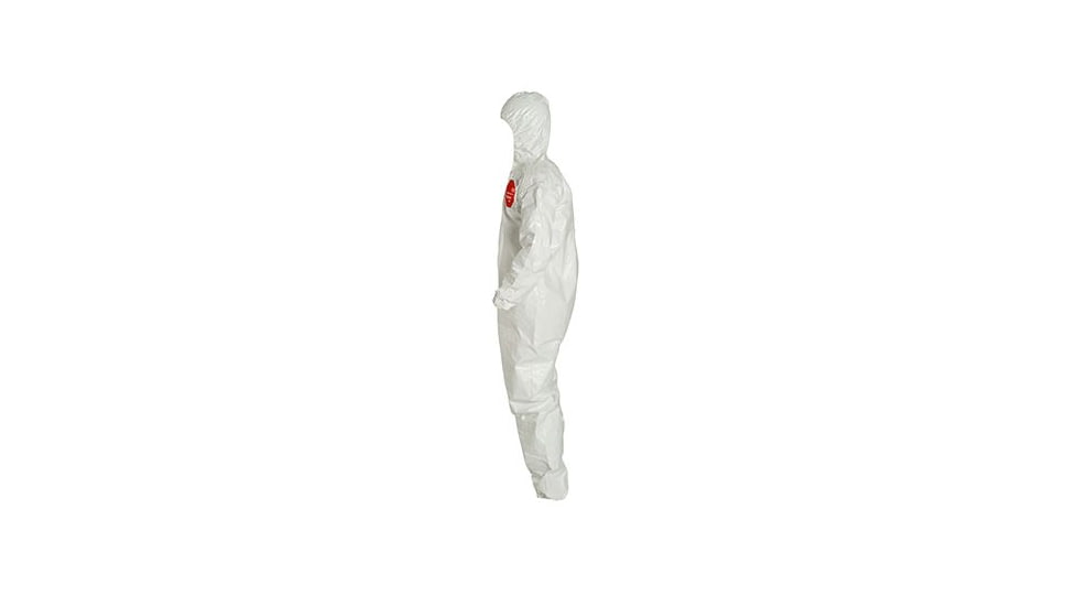 DuPont Tychem 4000 Coveralls w/Standard Hood, Taped Seams, White, Large, 6 Pack, SL127TWHLG0006