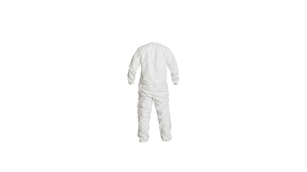 DuPont Tyvek IsoClean Coveralls, Clean-Processed and Sterile, Bound Seams/Neck, Dolman Sleeve, Elastic Wrists/Ankles, White, 2x, Case of 25, IC253BWH2XCS