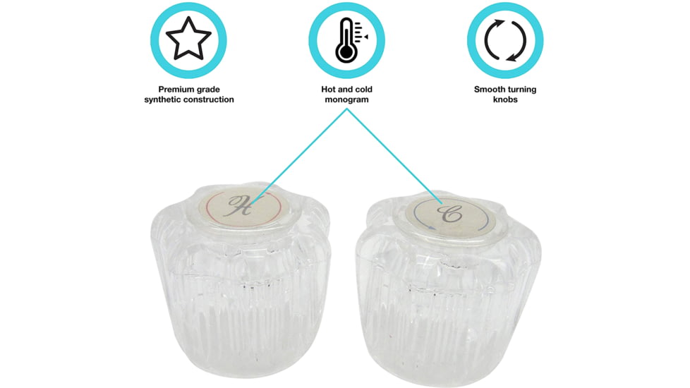 Dura Faucet Acrylic Knobs Crystal Clear, DF-RKA