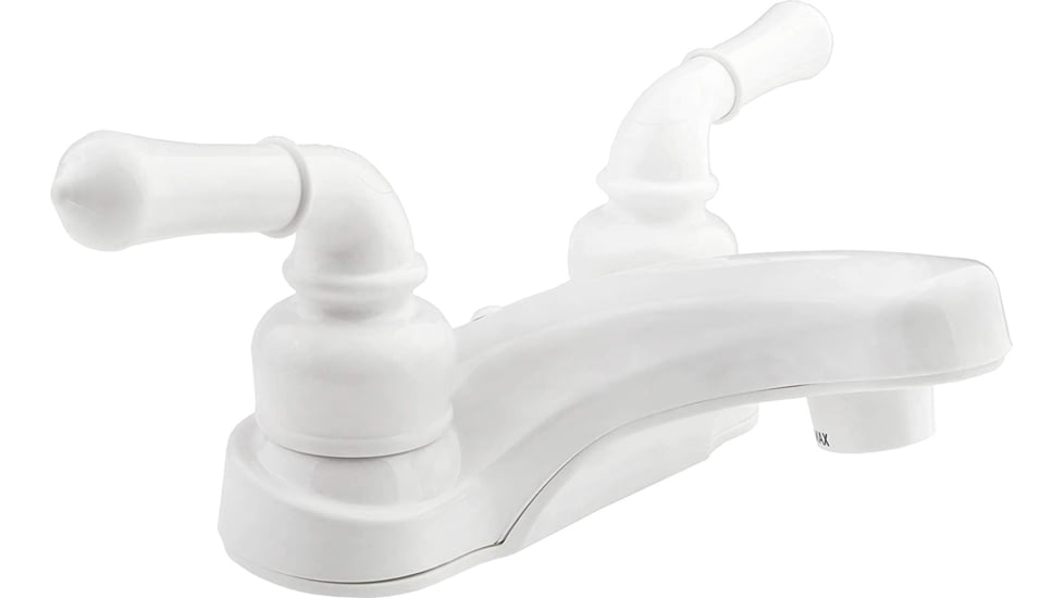 Dura Faucet Non-Metallic Classical RV Lavatory Faucet, White, DF-PL700C-WT