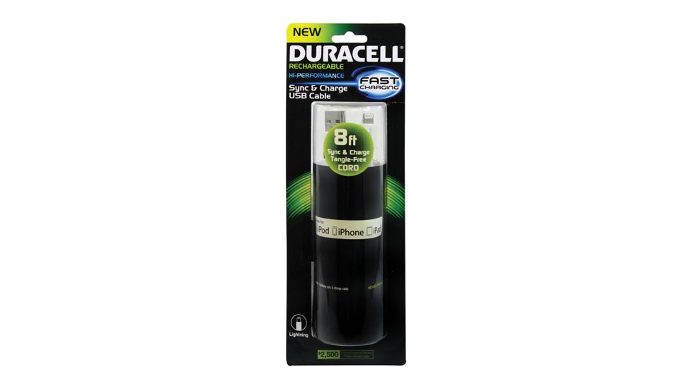 Duracell Standard USB to Lightning Sync and Charge Flat Cable - 8ft, White PRO449